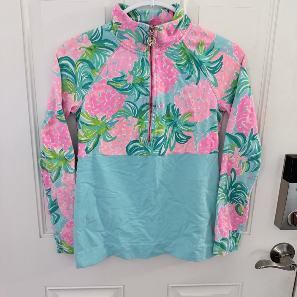 Lilly Pulitzer Noralie Popover XXS | Blue Ibiza Pineapple Shake